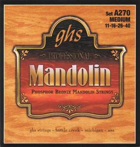 GHS Strings A270 Phosphor Bronze Mandolin Strings, Medium (11-40)