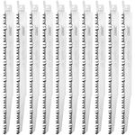 HNBun 10 Piece 9 Inch Wood Pruning Reciprocating Saw Blade Set, Super Hard High Carbon Steel Blades with 5TPI, Wood Cutting Reciprocating Saw Pruning Blades for Bosch, Black & Decker, Makita, Dewalt