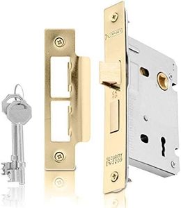 XFORT® 3 Lever Polished Brass Mortice Sashlock 75mm, Door Lock with Key for Internal and External Doors, Door Latch Mechanism and Key Locking Door Security, CE Approved and Fire Rated Protection.