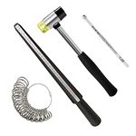 Ring Measuring Tool Set with Mallet - Jewelry Rubber Hammer Plastic Ring Mandrel Sizer Metal Ring Finger Sizer Gauge US Size 27 PCs