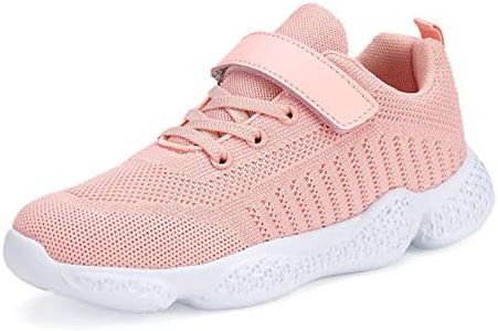 Voxge Boys Knit Athletic Running Shoes Girls Sneakers Tennis Sports Shoes for Walking Athletic （Toddler/Baby / (Little/Big) Kids）, Pink, 9 Toddler