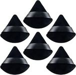 Ondaring 6Pcs Makeup Powder Puff Triangle Velvet Powder Puff with Ribbon Band for Contouring, Under Eyes, Corners, for Loose Powder Body Powder Makeup Tool