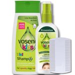 Vosene Head Lice Repellent Bundle – Kids 3-in-1 Head Lice Repellent Shampoo (250ml), Leave-In Conditioning Repellent Spray (150ml) & Nit Comb – Natural Lice Protection with Tea Tree & Citronella Oils