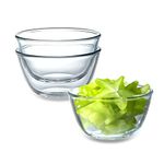 NUTRIUPS 3 Pack Glass Bowls Set 11.6cm Glass Mixing Bowls Small Glass Bowls for Kitchen (0.5L)