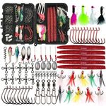 100pcs/box Fishing Lure Kit Tackle including Spinnerbaits, Plastic worms, Jig hooks, Lures, Spoons, Swivel Snap,Iron Weights, Fishing Accessories Kit