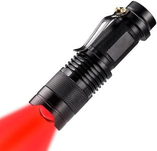 WAYLLSHINE High Power Red LED Flashlight - Powerful Single Mode Red Light Torch for Astronomy, Aviation, Night Observation - Black