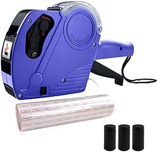 Hommtina MX-5500 8 Digits Price Tag Gun with 5000 White Sticker Labels and 3 Extra Inker, Price Gun for Grocery Store Marking (Blue)