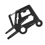 IKAAR Wallet Multi Tool 16 in 1 Outdoor Credit Card Tool Pocket Tool Stainless Steel Survival Tool Camping Multitool Black