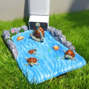 Turtle Splash Block for Gutter Downspout, Rain Gutter Guard for Spring Garden, Decorative Downspout Extensions for Farmhouse, Spout Resin Diverter for Lawn, Patio and Yard, Outdoor Statue Extender.