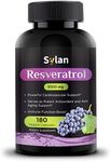 Sylan Resveratrol 1000mg 180 Capsules Antioxidant and Anti Aging Supplement Supports Heart Health Natural Weight Loss Joint Support Brain Function & Immune System Veggie Non-GMO Made in USA