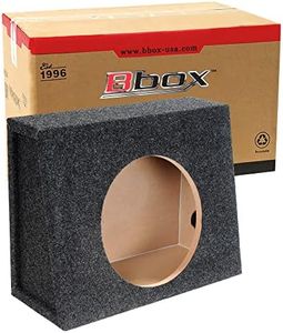 Atrend Bbox Single Sealed 12 Inch Subwoofer Enclosure - Car Subwoofer Boxes & Enclosures - Made in USA Premium Subwoofer Box Improves Audio Quality, Sound & Bass - Nickel Finish Subwoofer Terminals - Black