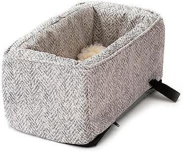 Snoozer Small Console Dog Car Seat Travel Dog Bed Carrier for Dogs up to 7 lbs, Provides Safe & Calm Pet Travel with Dog Car Seat Belt Harness Strap, Removable Machine Washable Palmer Dove Cover