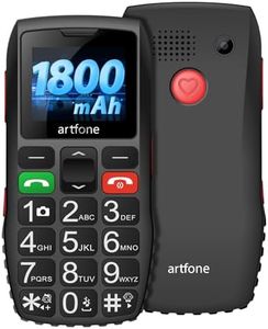 artfone C1 Big Button Mobile Phone for Elderly丨SIM Free Senior Mobile Phones丨SOS Button丨Time Reporting丨Easy to Use Basic Mobile Phones丨Speed Dial丨FM丨Torch丨USB-C丨1800mAh Battery - Black