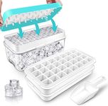 Ice Cube Trays for Freezer, Ice Cube Bin Scoop Trays, Press Type Ice Cube Maker Ice Cube Trays for Freezer with Bin, Ice Cube Trays with Lid and Bin (2 Tiers, 1 Scoop, and 1 Press Plate)