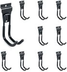 BELLO YON Slatwall Hooks Heavy Duty Slat Wall Accessories Garage Large J Slatwall Hooks Assortment, Slatwall Panel Hooks, Black(10 Pack)