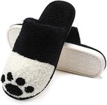 MAXTOP Cute Animal Slippers for Women Soft Plush Dog Paw House Slippers with Cozy Memory Foam Slip-on Indoor Outdoor Slippers Size 9 10 Creative Gifts for Women Men