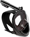 DIVELUX Full Face Snorkel Mask - Anti Fog & Anti Leak Technology | Seaview 180 Degree Panoramic Snorkel for Adult and Youth with Gifts: Waterproof Case and E-Book, (Black, L/XL)