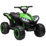 HOMCOM 12V Electric Quad Bikes for Kids Ride On Car ATV Toy, with Forward Reverse Functions, LED Headlights, for Ages 3-5 Years - Green