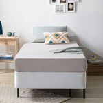 ZINUS No Assembly Metal Box Spring, 9 Inch White Mattress Foundation, Sturdy Metal Structure, Twin XL