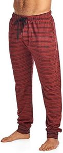 Balanced Tech Men's Jersey Knit Jogger Lounge Pants - Striation Burgundy - Small