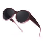 LVIOE Polarised Fit-over Sunglasses Women Round Frame Over Glasses with UV Protection