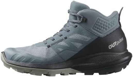 Salomon Women's OUTPULSE Mid Gore-Tex Hiking Boots for Women, Stormy Weather/Black/Wrought Iron, 8