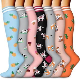 Compression Socks for Women and Men, Knee High Support Socks for Travel,Nurses,Flying