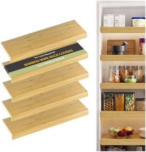 ClimbHope Wire Shelf Covers, Bamboo Wire Rack Covers for Pantry, Closet,Kitchen (5pcs, 40" W x 12" D, Natural)