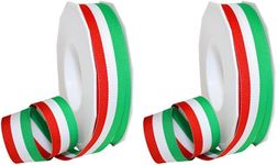 Morex Ribbon Polyester Grosgrain Striped Decorative Ribbon, 20 Yard", Italian, 7/8 in (Pack of 2)