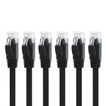 Yauhody CAT6 Ethernet Cable - 1m Black Pack of 6, High Speed Gigabit Internet LAN Patch Cable for TV, Gaming, Router