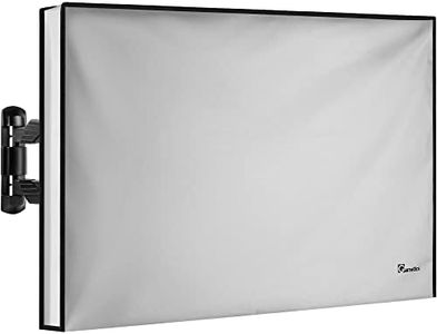 Garnetics Outdoor TV Cover 48", 49", 50" - Universal Weatherproof Protector for Flat Screen TVs - Fits Most TV Mounts and Stands - Grey