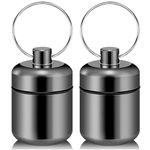 CHIVENIDO Small Pill Box, Waterproof Pill Fob Organizer, Portable Pill Holder Keychain (Grey 2pcs)