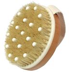 Dry Body Brush, Natural Bristle Bath Brush,Body Brush Lymphatic Drainage, Exfoliate, Stimulate Blood Circulation, Remove Dead Skin Toxins and Cellulite