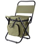 TYTOGE Folding Fishing Chair,Portable Camping Stool Backpack Seat with Double Layer Cooler Bag for Travel, Beach, Hiking, Picnic (TYTOGEu1ny2akx3z)