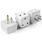 Ceptics India to USA Converter Plug - Type B Canada Travel Adapter, 2 in 1 USA, Japan Plug - Dual Input - Perfect for Laptop, Phones, Cameras, CE - RoHS, 3 Pack - Lifetime Limited Warranty