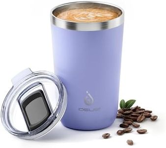 Ideus 20 oz Tumbler, Travel Coffee Mug with Splash Proof Sliding Lid, Double Wall Stainless Steel Vacuum Insulated Coffee Mug for Home and Office, Keep Beverages Hot or Cold, Lavender Purple