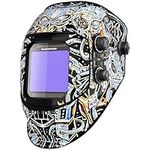 ARCCAPTAIN Welding Helmet Auto Darkening, 3.94"X3.66" Large Viewing Screen True Color Welding Hood with 4 Arc Sensor Solar Powered, Wide Shade 4-5/5-9/9-13 for ARC TIG MIG Welding Helmets for Men