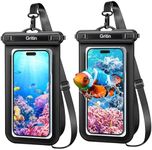 Gritin Waterproof Phone Pouch, [2 Pack] IPX8 Waterproof Phone Case Bag for Swimming, Adjustable Lanyard Underwater Phone Dry Bag for iPhone 16 15 14 13 12,Galaxy S24 S23 S22 and Other Phones up to 7"