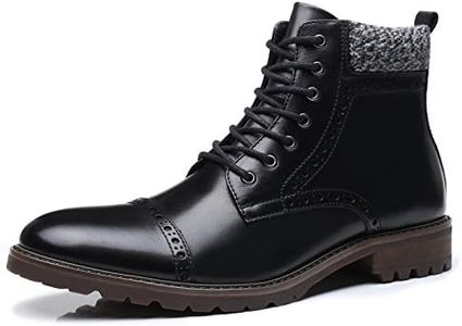 La Milano Men's Leather Cap Toe Lace Up Winter Casual Dress Boot Classic Comfortable Dress Shoes for Men, Deeno-2-black