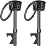 kwmobile Bottle Opener Key Keychain (Set of 2) - Keychains Shaped Like Keys to Open Beer Bottles, Soda Tops, Soft Drinks - Black