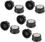 uxcell 10 Pcs Black Silver Tone 30mm Top Rotary Knobs for 6mm Dia. Shaft Potentiometer