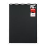 Silvine A3+ Hardback Sketch Book - smooth cartridge paper,Black. Ref 484 (297 x 432mm)60 Sheets of 130gsm