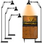 DXOPHIEX Reptile Heat Lamp Reptile Light Fixture with Tall Reptile Lamp Stand (15.7inch to 74.3inch) Heat Lamp Stand with 360° Adjustable Swing Arm, Reptile Light Stand for Reptile Tank and Heat Lamps