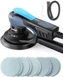 Electric 5.0mm Random Orbital Sander Brushless, 6Inch 350W Low Vibration Orbital Sander, 6 Variable Speed (MAX 10000RPM), Handheld Palm Sanders for Woodworking, 10 Sanding Discs, Cord 5M