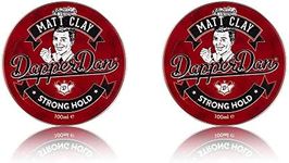 Dapper Dan Matt Clay, Strong Hold Matt Finish Mens Hair Styling Product, 2 x 100ml