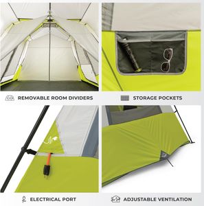 CORE 12-Person Instant Cabin Tent – Large 3-Room Family Pop Up, Fast Setup