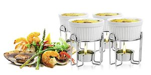 Artestia Ceramic Butter Warmer Set for Seafood (4, white)