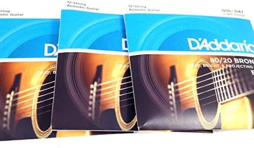 3-Pack D'Addario EJ36 12-String Bronze Acoustic Guitar Strings, Light, 10-47