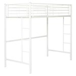 Walker Edison Orion Urban Industrial Metal Twin Over Loft Bunk Bed, Twin Size, White