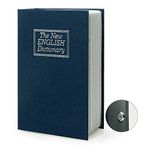 Small Sized Diversion Book Safe Storage Box, Dictionary Secret Safe Can with Security Combination Lock/Key, Diversion Book Hidden Safe (Key, Blue)